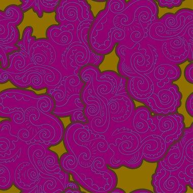 Güzel dalga süslemeleri ve dalga şekilleriyle kusursuz süsleme deseni.