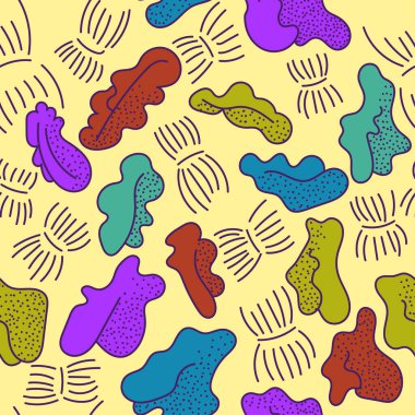 Dalga şekilli soyut renkli el çizimi vektör deseni. Duvar kağıdı, desen, baskı..