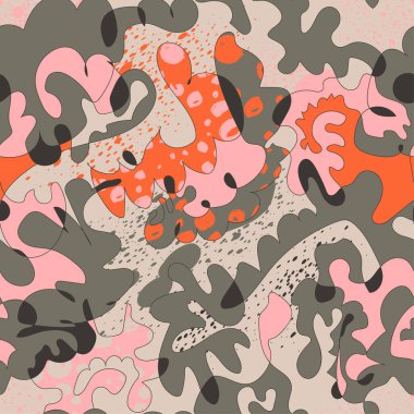 Renkli psikedelik soyut kamuflaj kusursuz desen