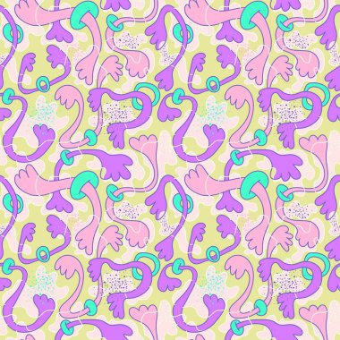 Renkli desenli kusursuz benzersiz soyut vektör çizimi