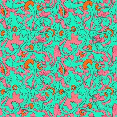 Renkli desenli kusursuz benzersiz soyut vektör çizimi