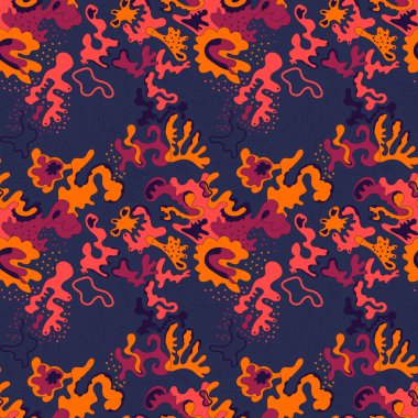 Renkli desenli kusursuz benzersiz soyut vektör çizimi