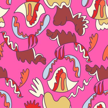 Kıyafet, tekstil, doku, arkaplan ve kumaş ve diğer tasarım şeyleri için soyut, dikişsiz desen şekilleri.