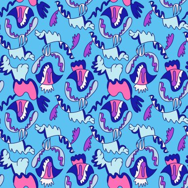 Kıyafet, tekstil, doku, arkaplan ve kumaş ve diğer tasarım şeyleri için soyut, dikişsiz desen şekilleri.