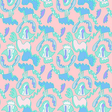 Kıyafet, tekstil, doku, arkaplan ve kumaş ve diğer tasarım şeyleri için soyut, dikişsiz desen şekilleri.