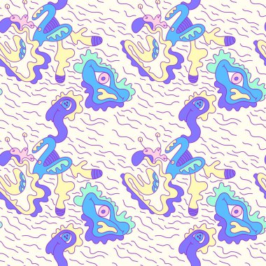 Kıyafet, tekstil, doku, arkaplan ve kumaş ve diğer tasarım şeyleri için soyut, dikişsiz desen şekilleri.