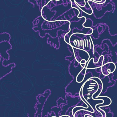 Tekstil ve doku tasarımı için kusursuz el çizimi soyut vektör deseni