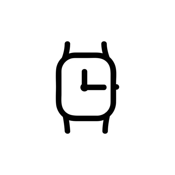Smartwatch App Vektor Ikon Körvonalazott Stílus Elszigetelt Fehér Háttér — Stock Vector
