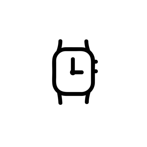 Smartwatch App Vektor Ikon Körvonalazott Stílus Elszigetelt Fehér Háttér — Stock Vector