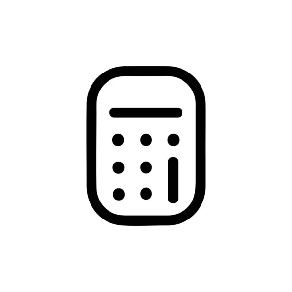 白い背景に分離された電卓ベクトルアイコン アウトラインスタイル — ストックベクタ