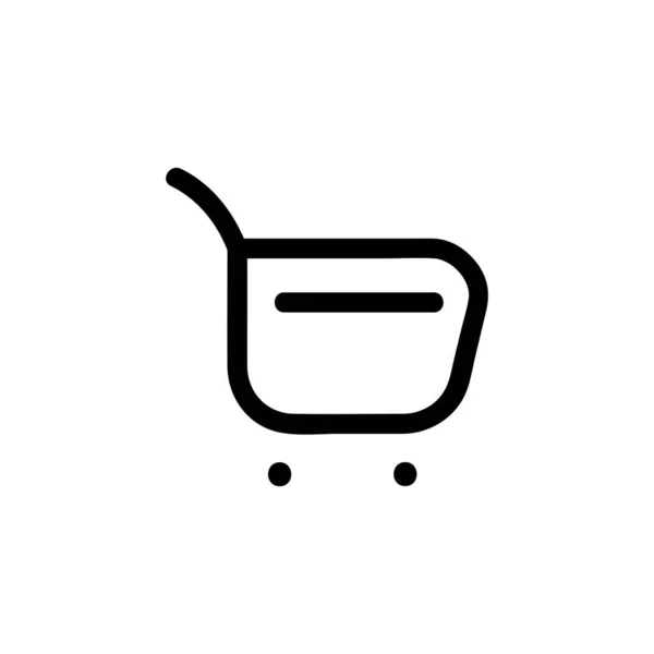 Shopping Vector Icon Outline Style Isolated White Background — Stock Vector