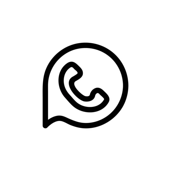Icona Vettoriale Whatsapp Stile Contorno Isolato Sfondo Bianco — Vettoriale Stock