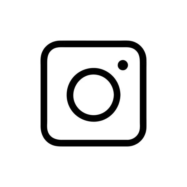 Ícone Vetor Instagram Estilo Esboço Isolado Fundo Branco — Vetor de Stock