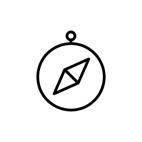 Compass Vector Icon Περίγραμμα Στυλ Απομονώνονται Λευκό Φόντο — Διανυσματικό Αρχείο