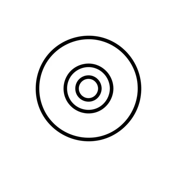 Compact Disc Vector Icon Περίγραμμα Στυλ Απομονωμένο Λευκό Φόντο — Διανυσματικό Αρχείο