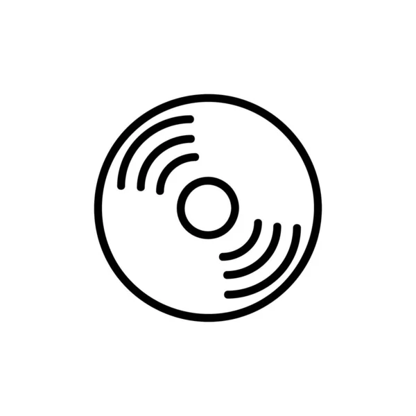 コンパクトディスクベクトルアイコン アウトラインスタイル 白の背景に隔離 — ストックベクタ