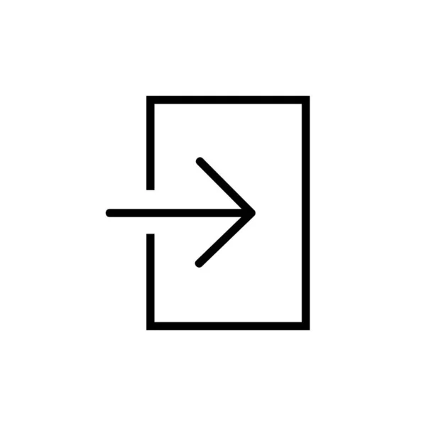 Login Vector Icon Стиль Outline Ізольований Білому Тлі — стоковий вектор