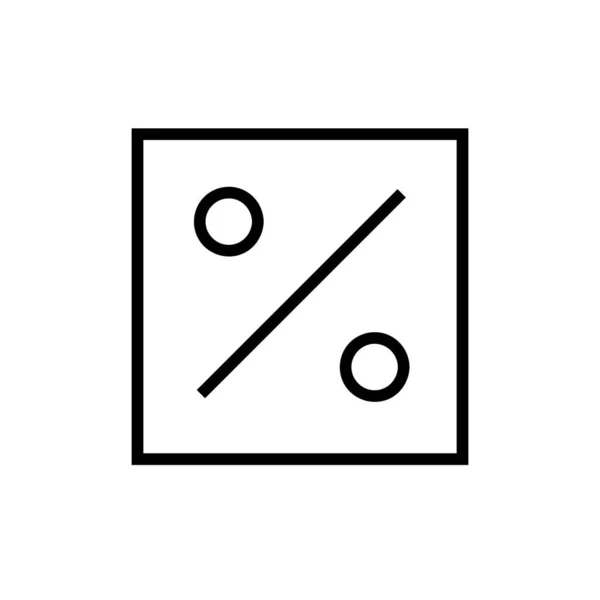 Icône Vectorielle Pourcentage Style Contour Isolée Sur Fond Blanc — Image vectorielle