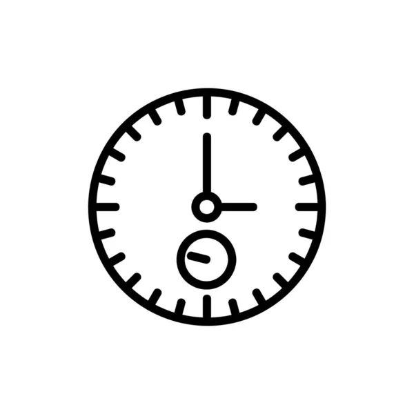 Піктограма Векторного Годинника Стиль Контуру Ізольовано Білому Тлі — стоковий вектор