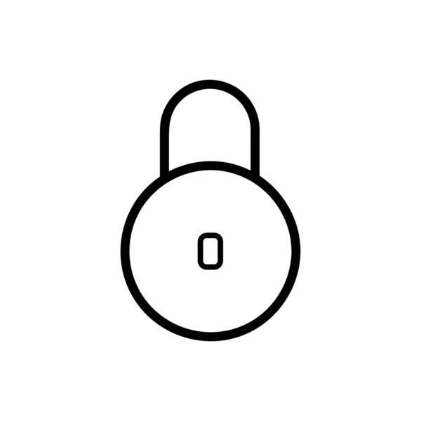 Locked Vector Icon Outline Style Isolated White Background — Stock Vector