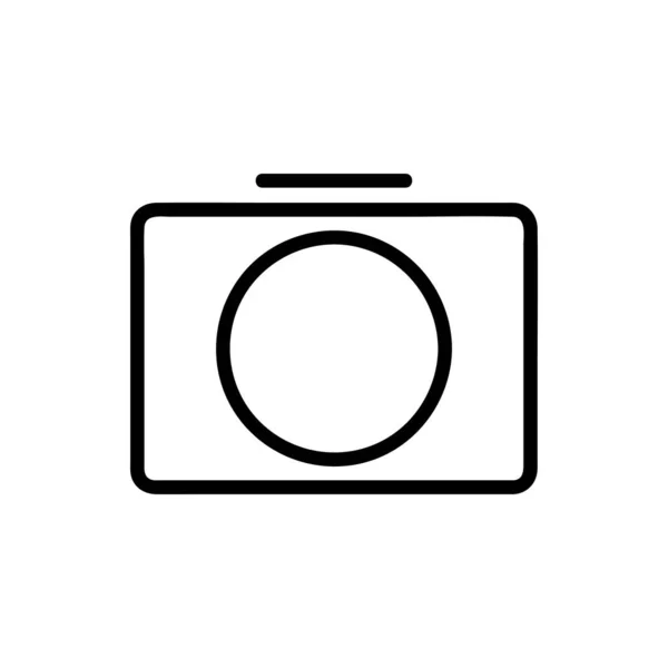 Ícone Vetor Câmera Estilo Esboço Isolado Fundo Branco — Vetor de Stock
