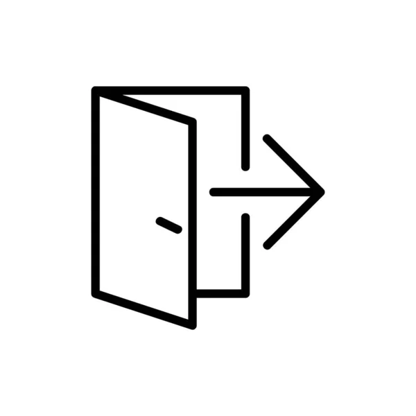 Exit Vector Icon Umrissstil Isoliert Auf Weißem Hintergrund — Stockvektor