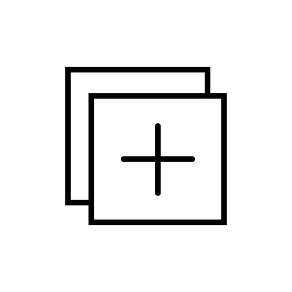 添加向量图标 轮廓样式 在白色背景下隔离 — 图库矢量图片