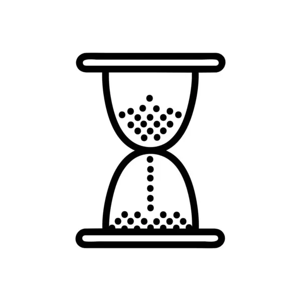 Пісочний Годинник Векторна Піктограма Стиль Контуру Ізольовано Білому Тлі — стоковий вектор