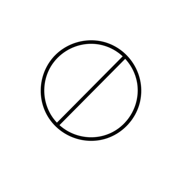 Icono Vectorial Prohibido Estilo Contorno Aislado Sobre Fondo Blanco — Archivo Imágenes Vectoriales