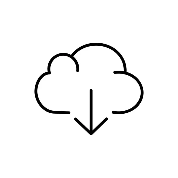 Cloud Computing Vector Icon Outline Style Isolated White Background — Stock Vector