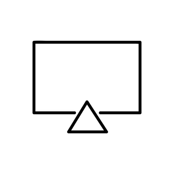 Телевізійна Векторна Піктограма Контурний Стиль Ізольовано Білому Тлі — стоковий вектор