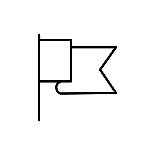 Flagga Vektor Ikonen Kontur Stil Isolerad Vit Bakgrund — Stock vektor