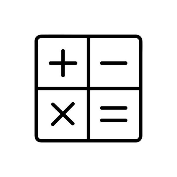 Калькулятор Векторна Піктограма Стиль Контуру Ізольовано Білому Тлі — стоковий вектор