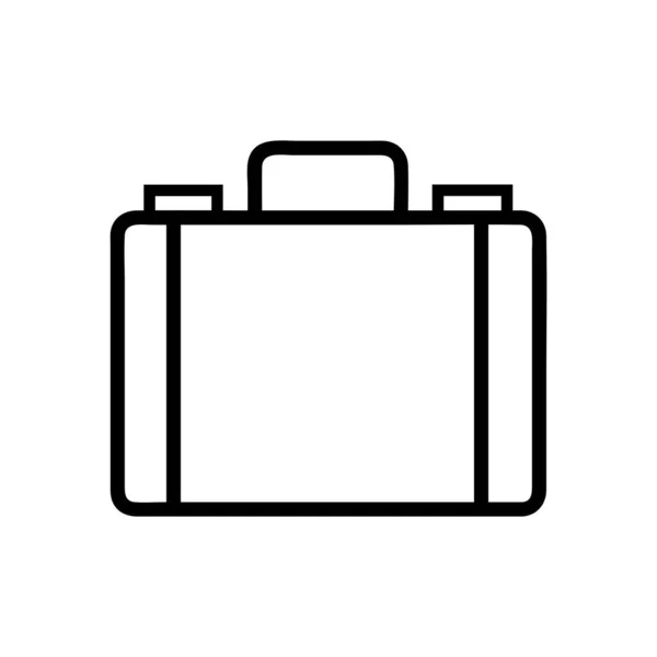 Βαλίτσα Εικονίδιο Διάνυσμα Στυλ Περίγραμμα Απομονώνονται Λευκό Φόντο — Διανυσματικό Αρχείο