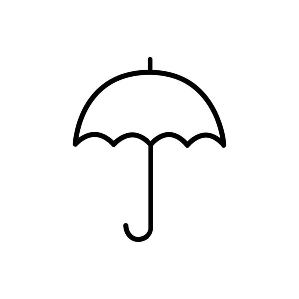 Umbrella vector icon, Outline style, isolated on white Background.