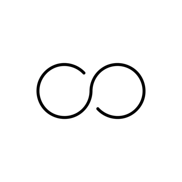 Infinity Vector Icon Umrissstil Isoliert Auf Weißem Hintergrund — Stockvektor