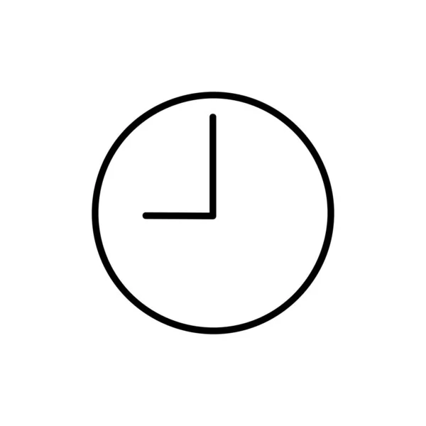 Time Clock Vector Icon Outline Stijl Geïsoleerd Witte Achtergrond — Stockvector