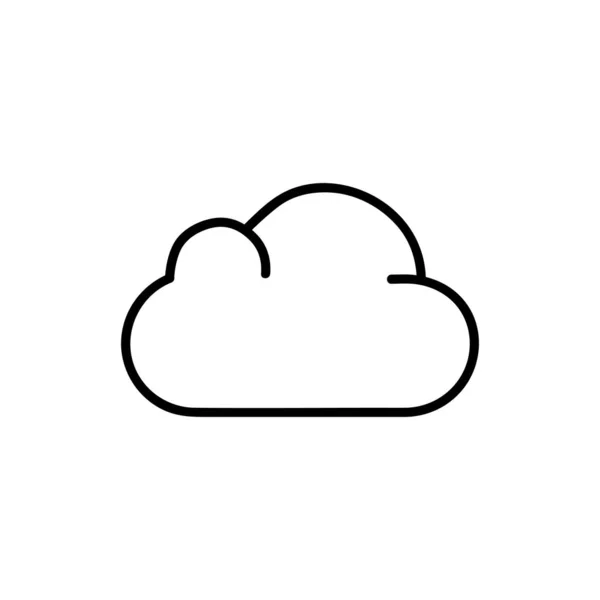 Cloud Vector Icon Outline Style Isolated White Background — Stock Vector