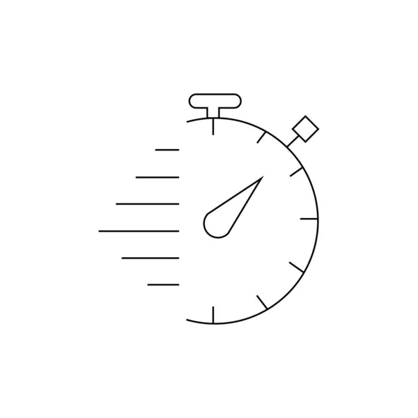 Icône Vectorielle Chronomètre Style Contour Isolé Sur Fond Blanc — Image vectorielle