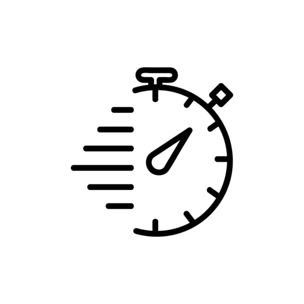 Stopwatch Vector Icon Outline Style Isolated White Background — Stock Vector