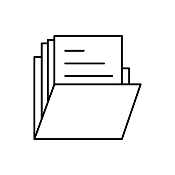 Έγγραφο Φάκελο Διανυσματικό Εικονίδιο Εγγράφου Στυλ Περίγραμμα Απομονωμένο Λευκό Φόντο — Διανυσματικό Αρχείο