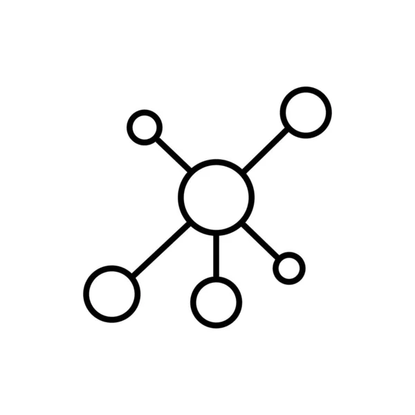 ネットワークベクトルアイコン アウトラインスタイル 白の背景に隔離 — ストックベクタ