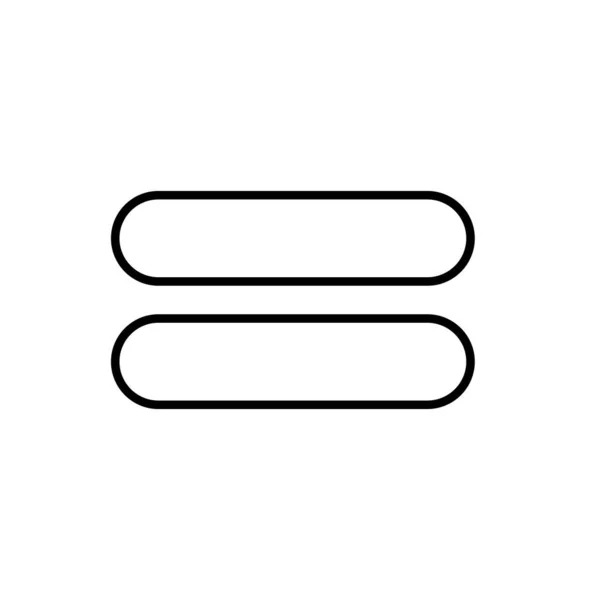 Equal Vector Icon Περίγραμμα Στυλ Απομονώνονται Λευκό Φόντο — Διανυσματικό Αρχείο