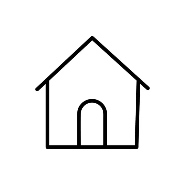 Icône Vectorielle Maison Style Contour Isolé Sur Fond Blanc — Image vectorielle