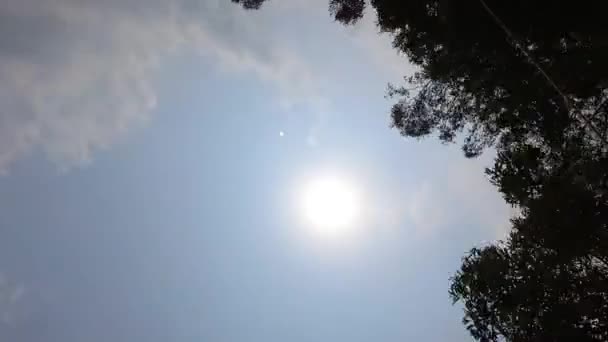 Güneşli Bir Gün Mavi Gökyüzünde Ilerleyen Bulutların Zaman Hızı — Stok video