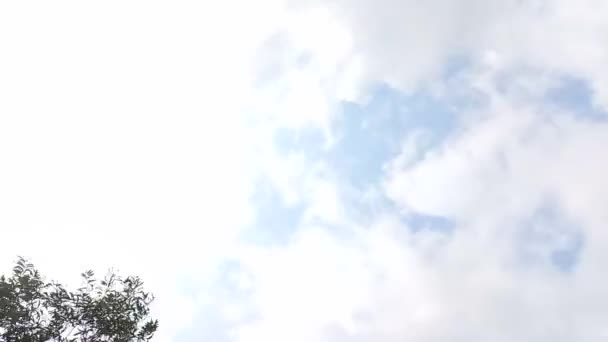 Белые Облака Летящие Голубому Небу — стоковое видео