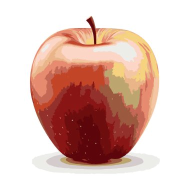 Gerçekçi Elma Meyveleri Beyaz Arkaplan 'da izole edilmiş illüstrasyon