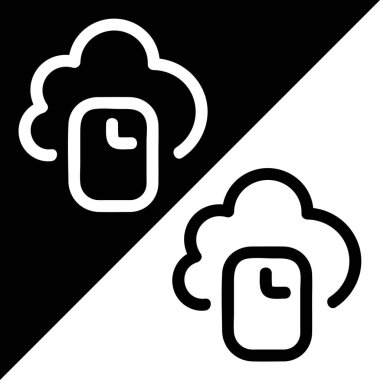 Bulut Sürücüsü Vektör Simgesi, özet biçimi, Siyah ve Beyaz Arkaplanda izole.