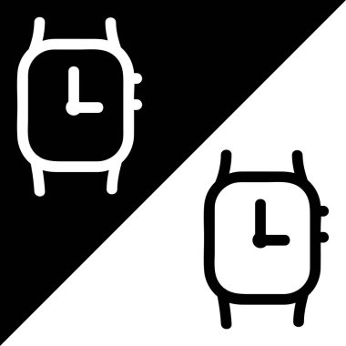 Smartwatch uygulama vektör simgesi, özet biçimi, Siyah ve Beyaz Arkaplanda izole edilmiş.