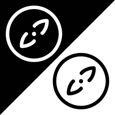 Web tarayıcı simgesi, özet biçimi, Siyah ve Beyaz Arkaplanda izole.